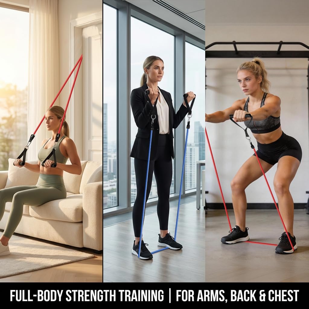VEICK Resistance Bands. Exercise Bands. Workout Bands. Resistance Bands for Working Out with Handles for Men and Women. Exercising Bands for Fitness Weights Work Out at Home