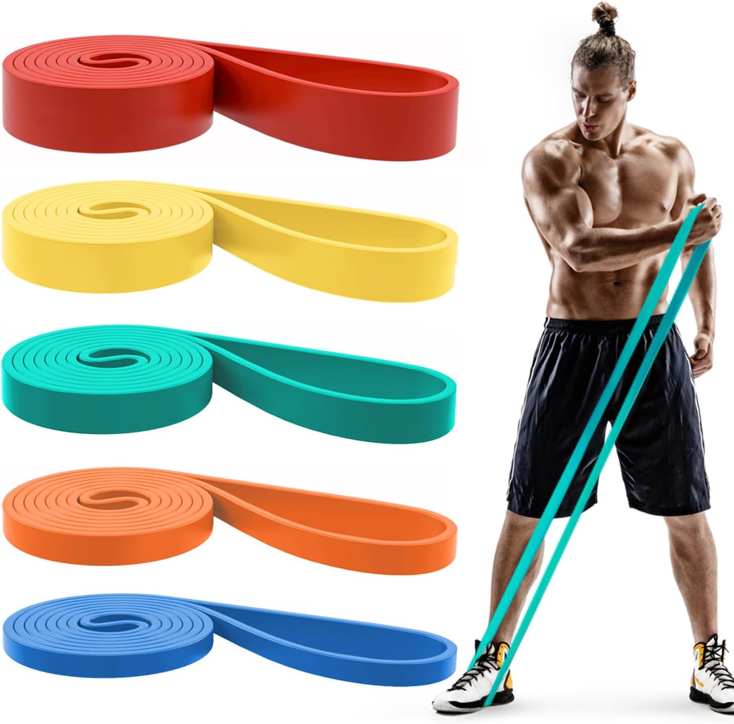 Pull Up Bands. Resistance Bands. Pull Up Assistance Bands Set for Men & Women. Exercise Workout Bands for Working Out. Body Stretching. Physical Therapy. Muscle Training