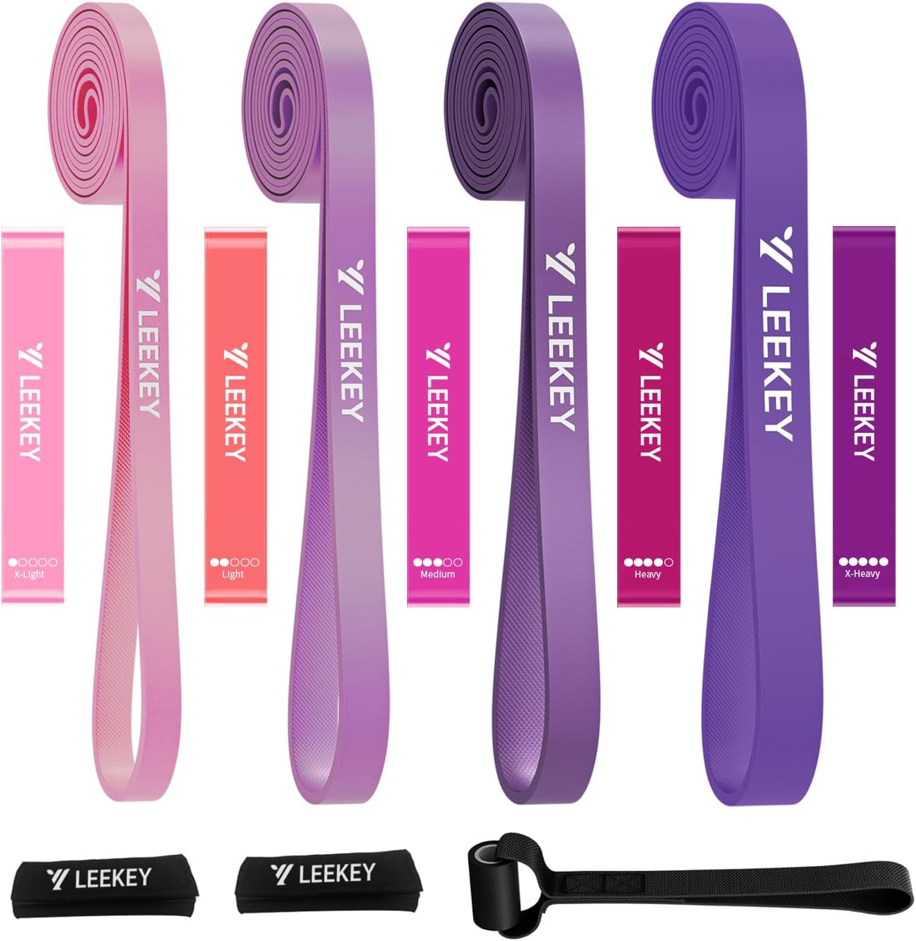 LEEKEY Resistance Bands. Exercise Bands with Handles.Pull Up Assist Bands - Band Set with Door Anchor - Bands for Working Out.Band for Men and Women Fitness Training.Home Workouts