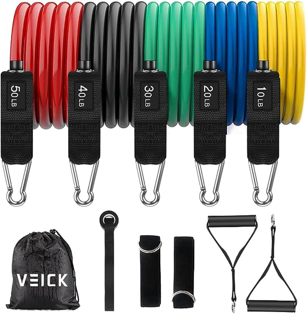 VEICK Resistance Bands. Exercise Bands. Workout Bands. Resistance Bands for Working Out with Handles for Men and Women. Exercising Bands for Fitness Weights Work Out at Home