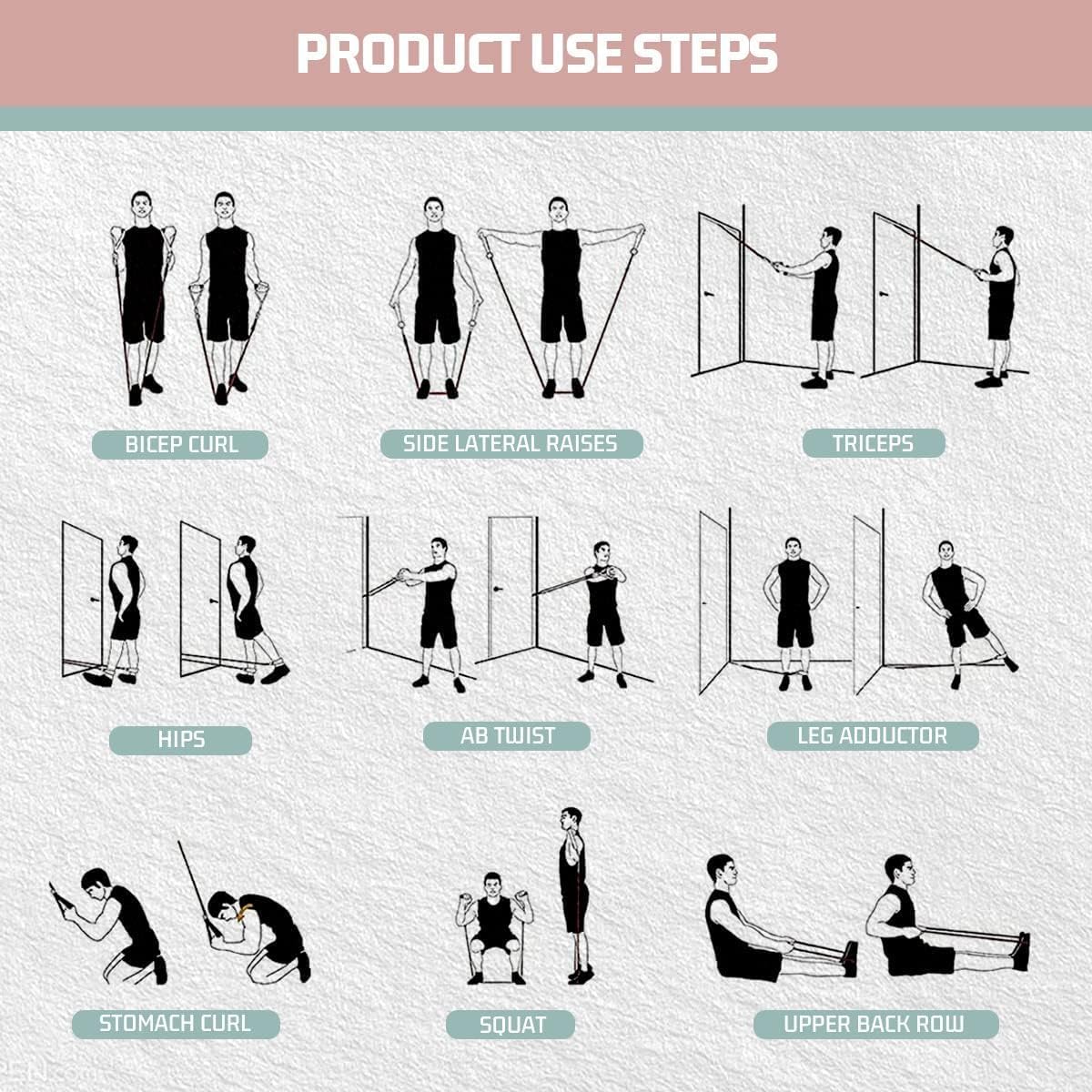 VEICK Resistance Bands. Exercise Bands. Workout Bands. Resistance Bands for Working Out with Handles for Men and Women. Exercising Bands for Fitness Weights Work Out at Home