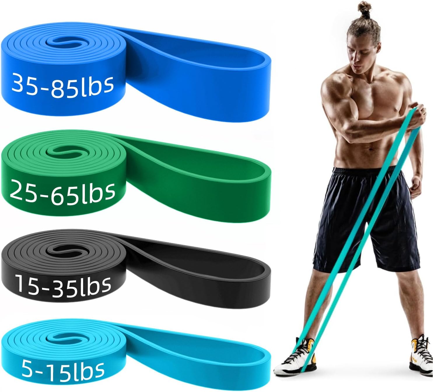 Pull Up Bands. Resistance Bands. Pull Up Assistance Bands Set for Men & Women. Exercise Workout Bands for Working Out. Body Stretching. Physical Therapy. Muscle Training
