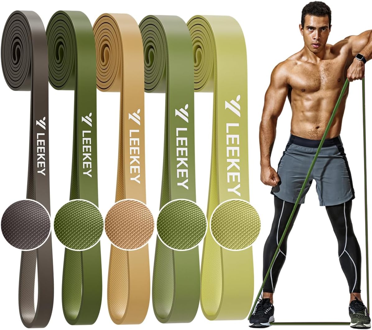 LEEKEY Resistance Bands. Exercise Bands with Handles.Pull Up Assist Bands - Band Set with Door Anchor - Bands for Working Out.Band for Men and Women Fitness Training.Home Workouts