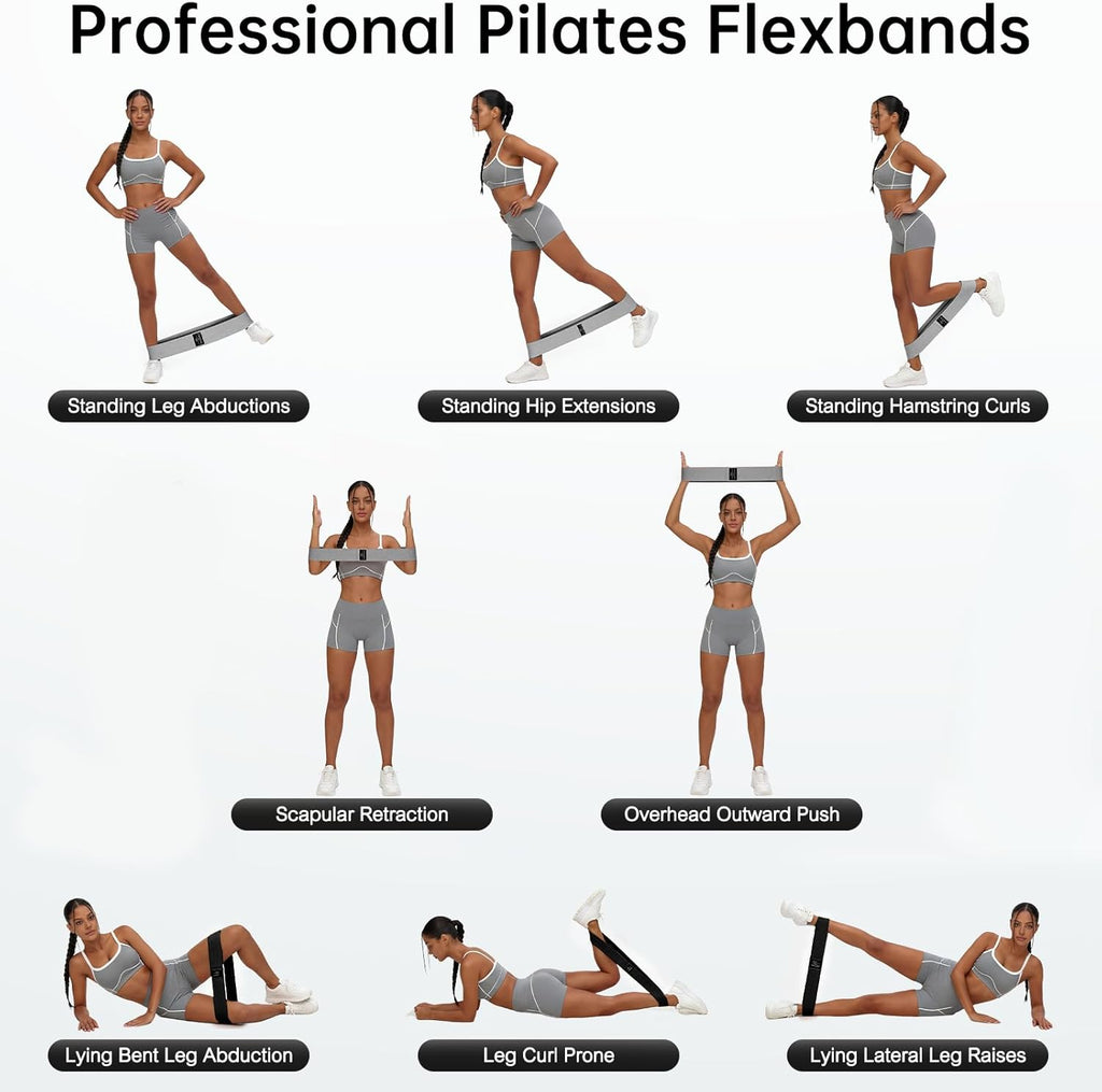 Renoj Resistance Bands for Working Out: 3-Set Professional Exercise Bands for Pilates. Yoga. Home Gym. Booty. Leg Training | Heavy/Medium/Light Fabric Loops for Women Men