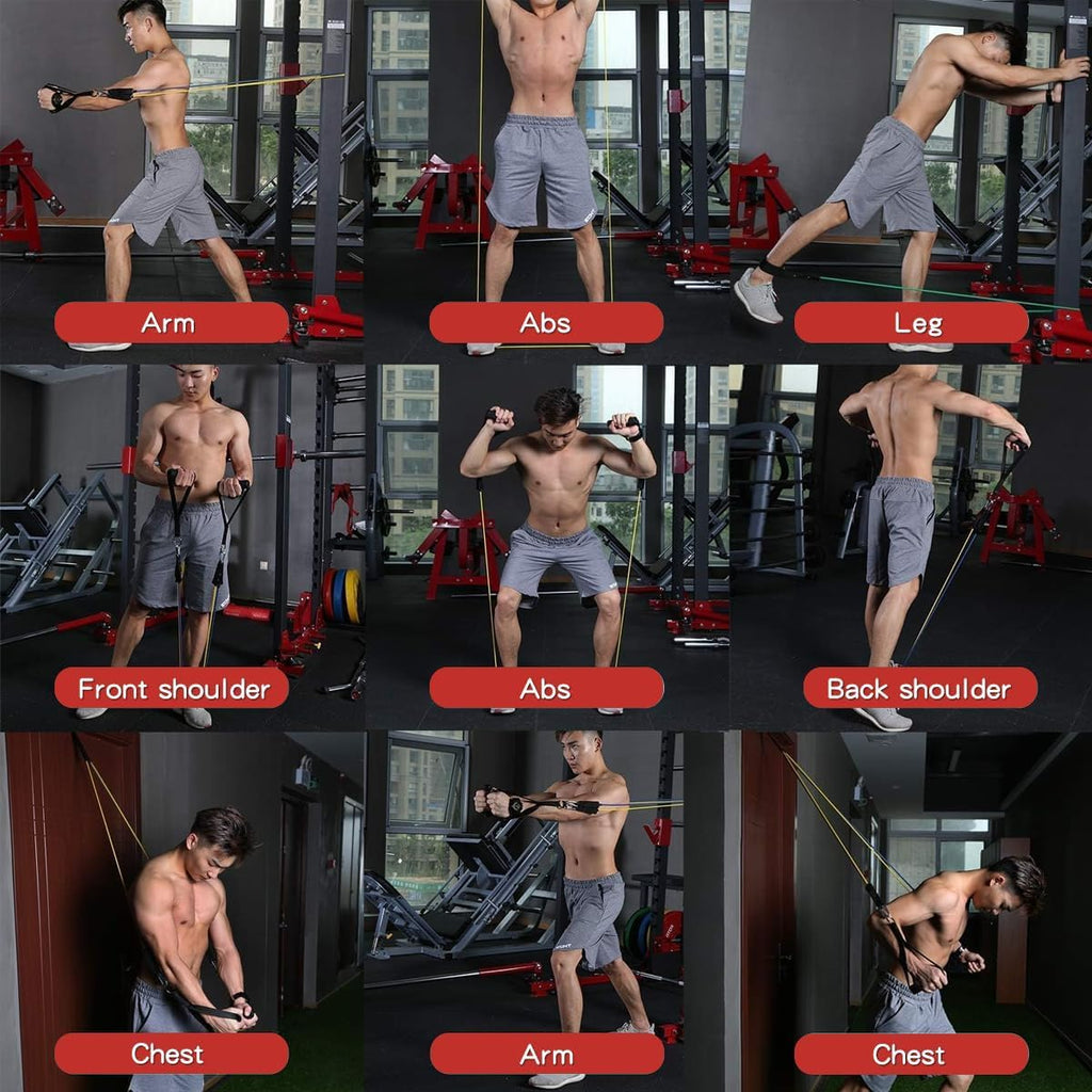 WHATAFIT Resistance Bands. Exercise Bands .Resistance Bands for Working Out. Work Out Bands with Handles for Men and Women Fitness. Strength Training Home Gym Equipment