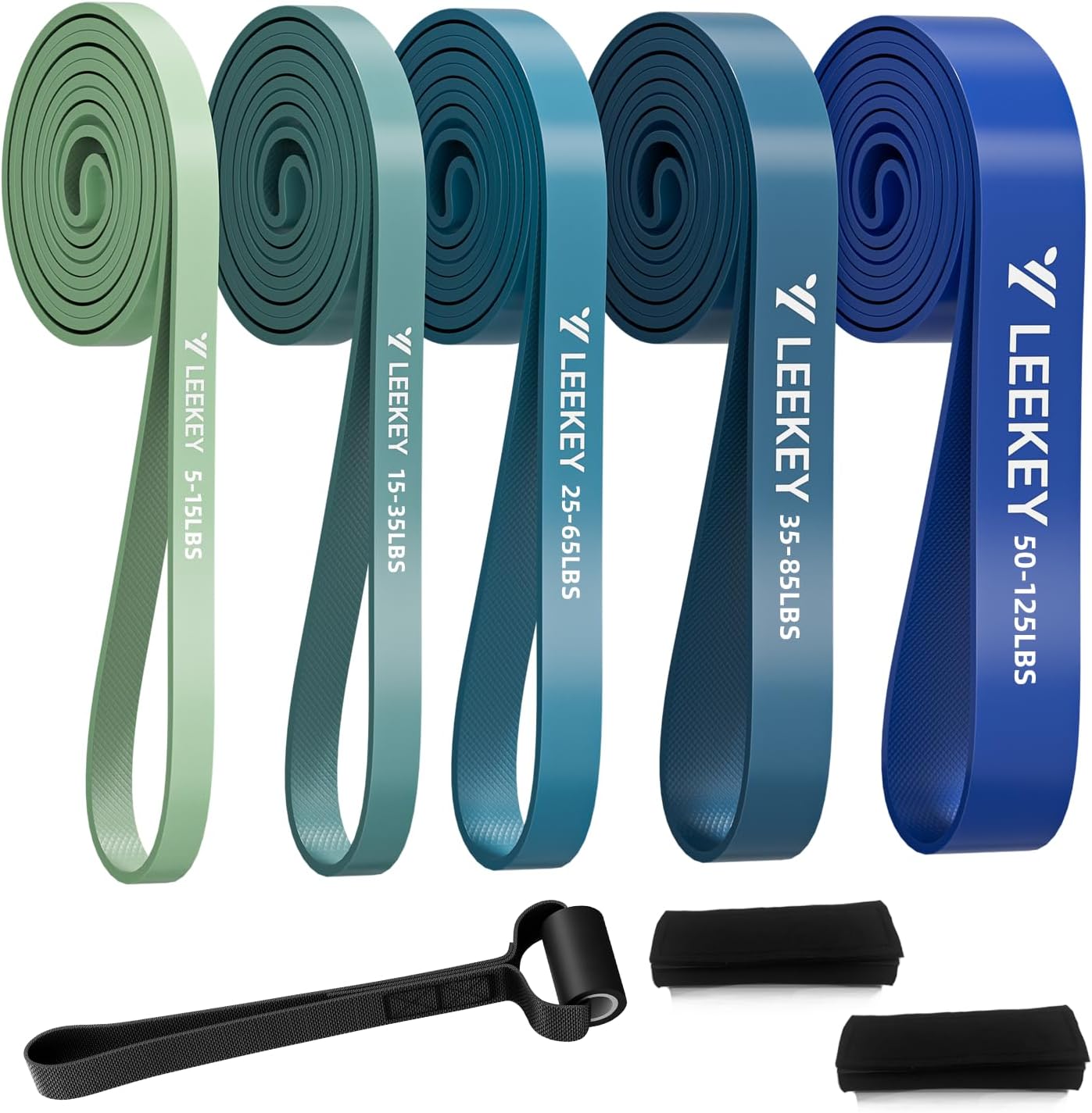 LEEKEY Resistance Bands. Exercise Bands with Handles.Pull Up Assist Bands - Band Set with Door Anchor - Bands for Working Out.Band for Men and Women Fitness Training.Home Workouts