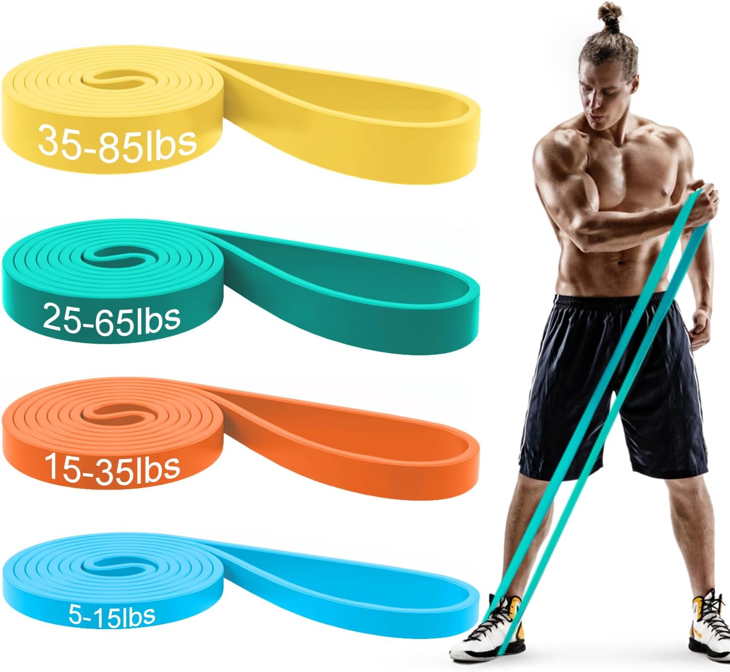Pull Up Bands. Resistance Bands. Pull Up Assistance Bands Set for Men & Women. Exercise Workout Bands for Working Out. Body Stretching. Physical Therapy. Muscle Training