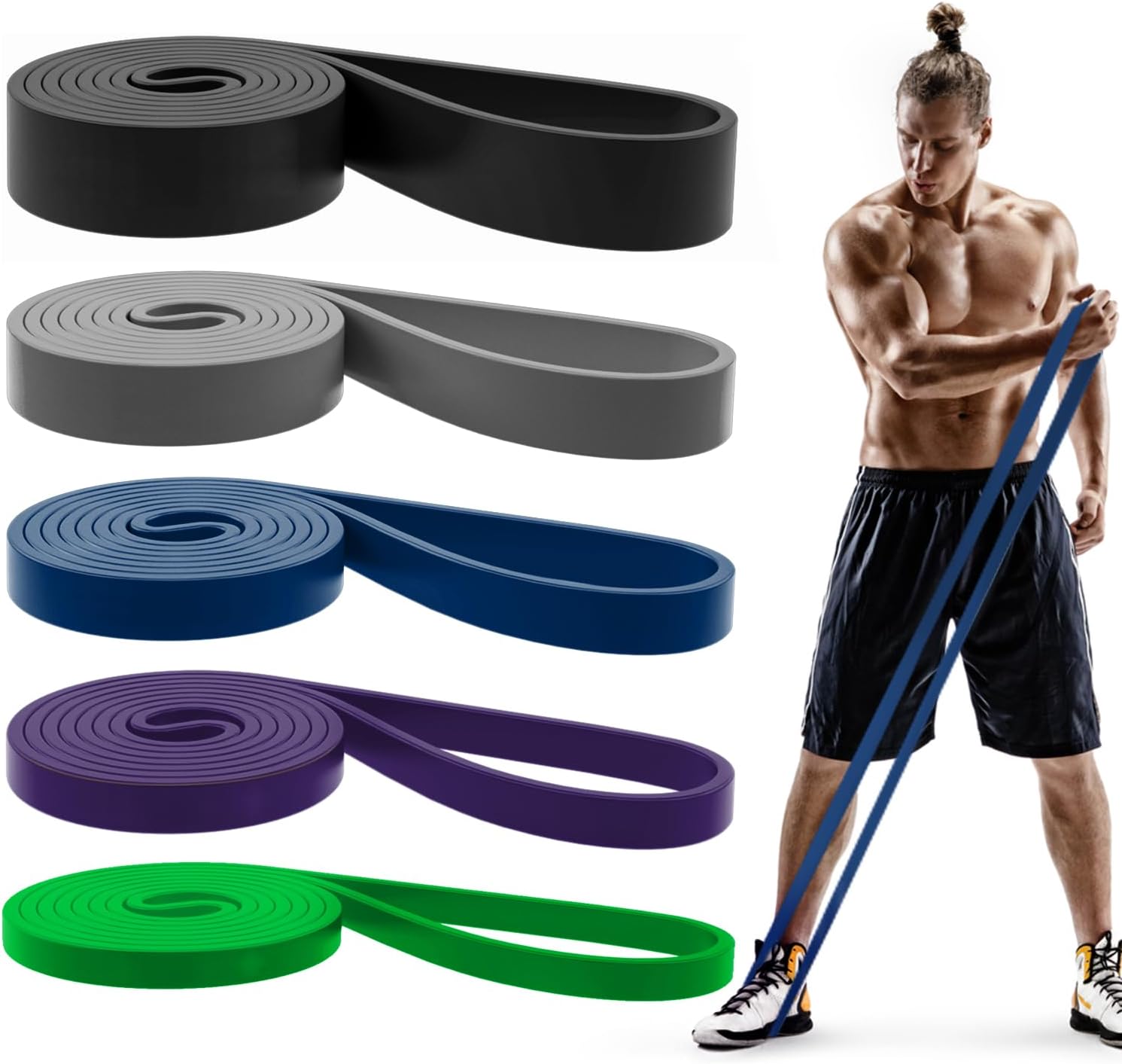 Pull Up Bands. Resistance Bands. Pull Up Assistance Bands Set for Men & Women. Exercise Workout Bands for Working Out. Body Stretching. Physical Therapy. Muscle Training