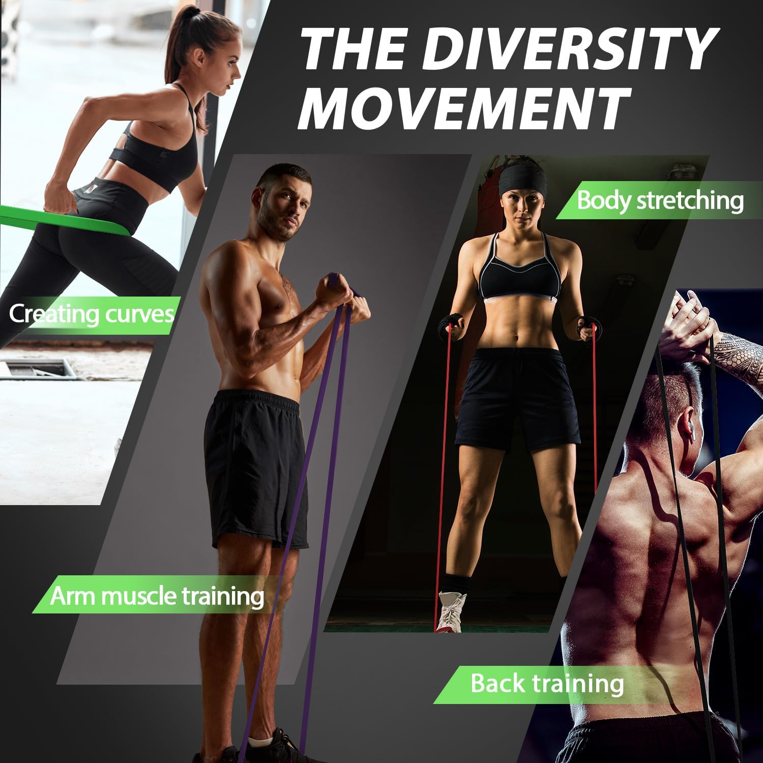 LEEKEY Resistance Bands. Exercise Bands with Handles.Pull Up Assist Bands - Band Set with Door Anchor - Bands for Working Out.Band for Men and Women Fitness Training.Home Workouts